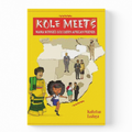 A hardcover book titled 'Köle Meets Mama Winnes Southern African Friends' by Kokelo Leitha, featuring a bright yellow cover with an illustration of a map of South Africa and cartoon characters.